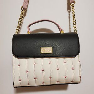 Luv Betsey Johnson White Pink Heart Purse